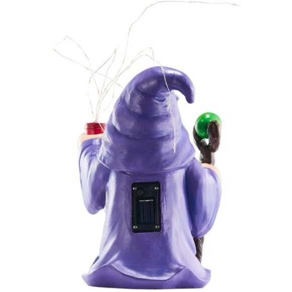 Resin Gnome Statue Outdoor Decor Waterproof Firework Solar LED Lights Gnome - Picture 6 of 7